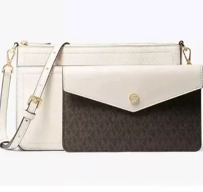 Michael Kors Maisie 3-in-1 Bag Crossbody Handbag Medium Pebbled Leather-Vanilla • $45