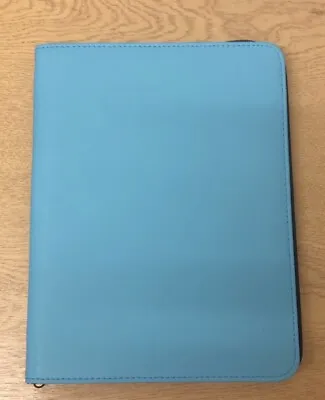 A4 BLUE  ZIPPED Portfolio Business Conference Folder Organiser Case Bag • £8.99
