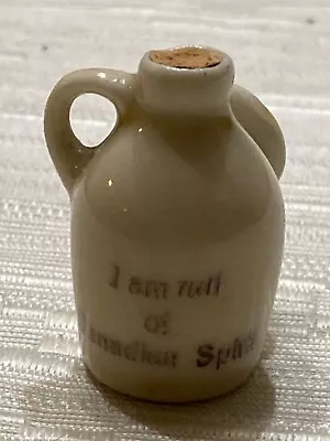 Vtg Button Hole Pottery Mini Jug  I Am Full Of Canadian Spirit  Made In Germany • $24.95