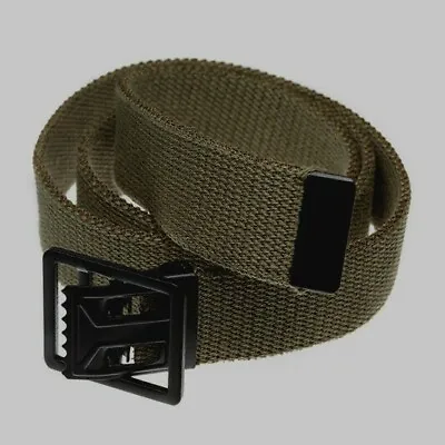 Us Military Grade Od Green Web Belt With Black Buckle 54  Inches Usa Made • $9.98