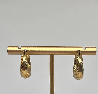 Vintage Gold Plate Hoop Earrings Signed Monet • $7.49