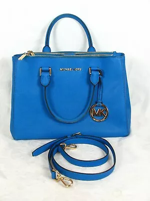 Michael Kors Medium Sutton Satchel Summer Blue Excellent • $79.99