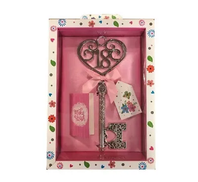 £9.95 • Buy Stunning Boxed Silver 18th Birthday Key To The Door Keepsake Gift Female Pink