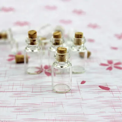 10PC Dollhouse Miniatures 1:12 Glass Bottles Corks Kitchen Empty Sample Jars • $6.29