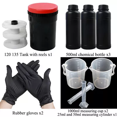 120 135 Film Developing Kit B&W B/W Color Negative Processing Darkroom Equipment • £44.27