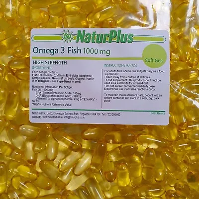 £15.99 • Buy OMEGA 3 Fish Oil 1000mg - 360 Capsules - NaturPlus