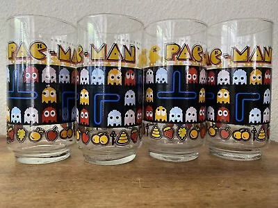 Vintage Pac Man Glasses 1980 Set Of 4 Bally Midway MFG Co. • $55