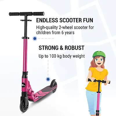 Scooter Kids 2 Wheels Kids Push Scooter Board Folding Adjustable Pink Ages 6+ • £107.99
