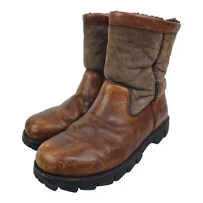 UGG Australia Boots BEACON Mens Size 12 Brown Leather Sheepskin Lined 5485 • $109.97