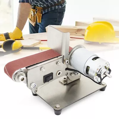 Mini Electric Belt Grinder Sander Polishing Grinding Machine Sharpener Tool • $44