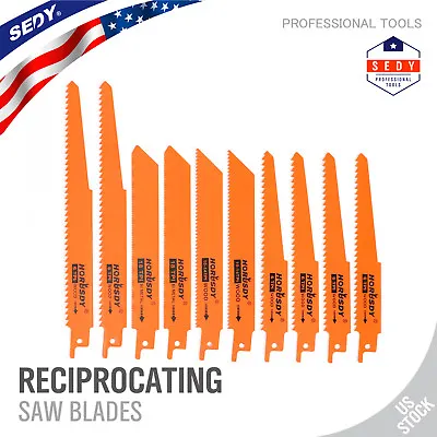 Reciprocating Saw Blades | 10pc Set Electric Metal Wood Pruning 1/2  Plastic • $9.99