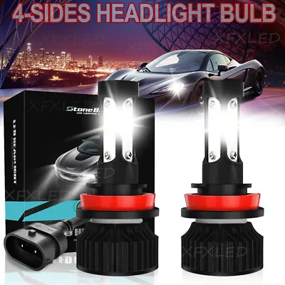 4-Sides H11 LED Headlight Kit Low Beam Bulb Super Bright 6500K White 1000000LM • $10.99