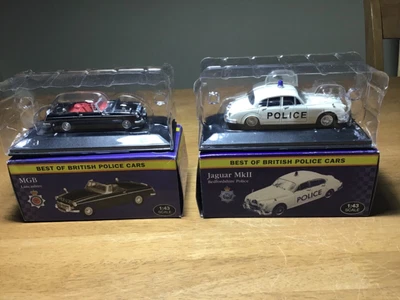 £11 • Buy 2 Atlas Best Of British Police Cars MGB Lancashire Jagua Mk 11 Bedfordshire 