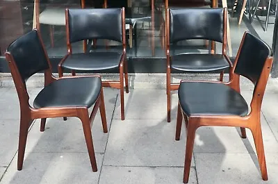4 Mid Century Danish Teak Erik Buch Dining Chairs Made By Oddense Maskinsnedkeri • £995