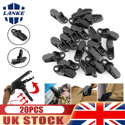 20x Adjustable Heavy Duty Lock Grip For Tarp Shade Cloth Tent Nylon Snap Clips • £5.98