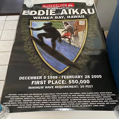 Mint Original 1999 Eddie Aikau Big Wave Surfing Contest Waimea Hawaii Poster • $99