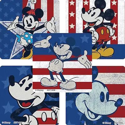 25 Disney Mickey Mouse 4th July Americana Stickers Party Favors Teacher Supply • $3.65