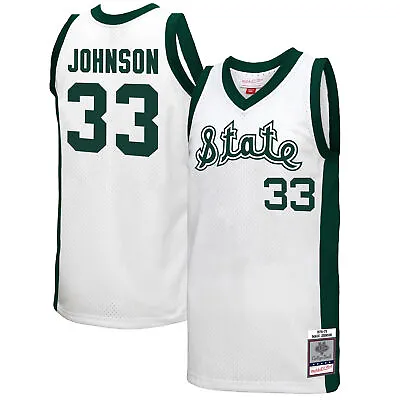 Men's Mitchell & Ness Magic Johnson White Michigan State Spartans 1978 Swingman • $134.99