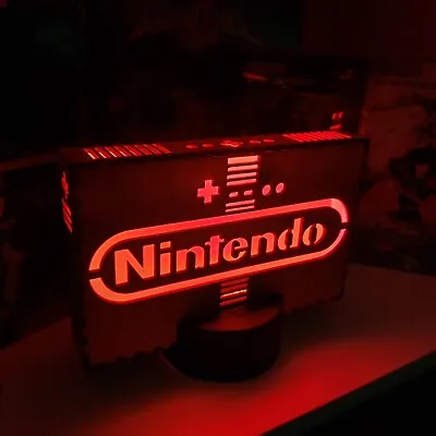 Handmade Nintendo NES Logo 16color LED Light Box W/ Remote Video Game Decor Sign • $35