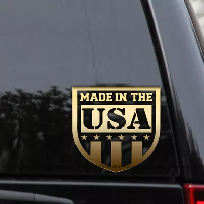 Made In The USA Decal Sticker America Flag Badge Truck Window Laptop Bumper  • $8.95