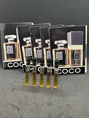 Vintage Coco Chanel Perfume Sample Lot 5 Vials 90s Cards NOS • $29.99