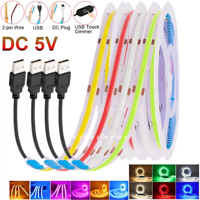 DC5V LED COB Strip Light Flexible 320LEDs/m LED Tape High Density RA90 White  • $3.13