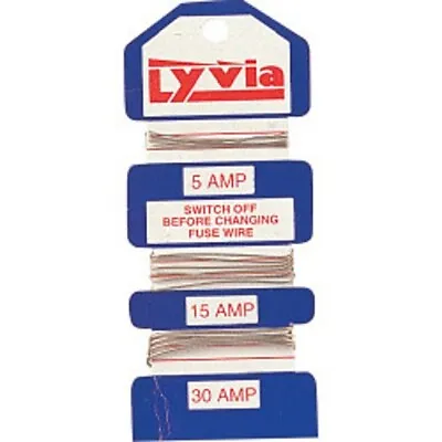 Lyvia Fuse Wire 5Amp 15Amp 30Amp Mixed Card Fusewire • £3