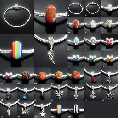 Silver Tone European Style Snake Chain Charm Bracelet Or Bead Ladies UK SELLER • £1.99