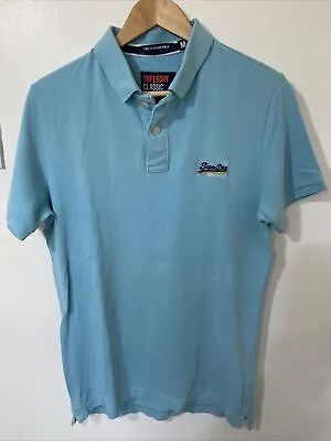 £8.99 • Buy Superdry Mens The Classic Pique Polo Shirt No. 42 Size Blue Size Medium