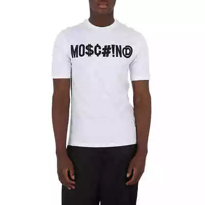 Moschino White Symbols Logo Print Cotton Jersey T-shirt Brand Size 44 (US Size • $148.76