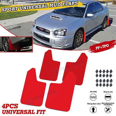 Red Mud Flaps Splash Guards Mudflap Mudguards For Subaru Impreza WRX STI Legacy • $35.88