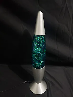 VTG Pliable Art Glitter Motion 16.5” Lamp Lava Style Lamp Blue/Green • $48
