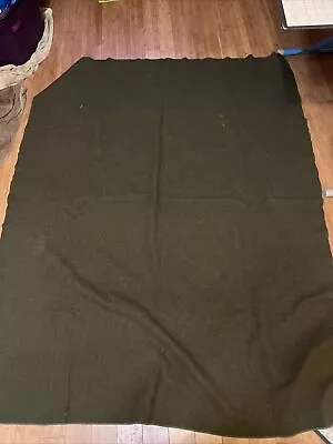 Vintage Military / Institutional Wool Blanket 80”x62” Green Unbranded • $29.99