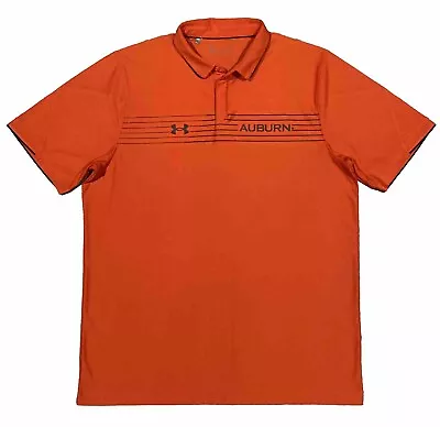 Under Armour AUBURN TIGERS Polo Style Performance Golf Shirt  LG  Orange • $18.95