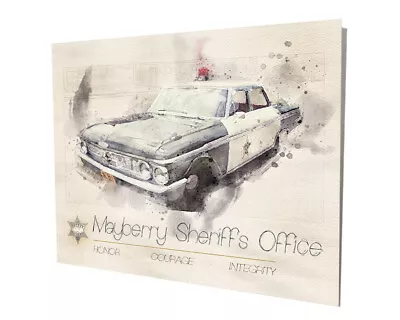 Mayberry Sheriff's Ford Galaxie Patrol Car Deputy Fife 16x20 Aluminum Wall Art • $59.95