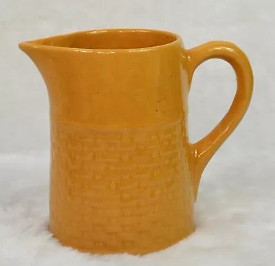 Vintage Medalta Stoneware Milk Pitcher Basket Weave 5 Inches Tall Made In Canada • $25.61