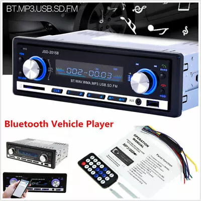 1Din Car In-dash Stereo Player Bluetooth SD USB MP3 FM Radio Receiver Audio AUX • $44.90