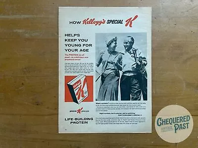 Vintage 1950's KELLOGG'S SPECIAL K Breakfast Cereal Advertisement Food Kitchen • $25