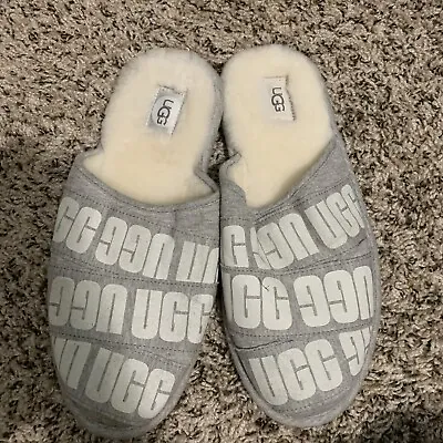 Men's UGG Scuff Graphic Band Slippers Gray White • $19.99