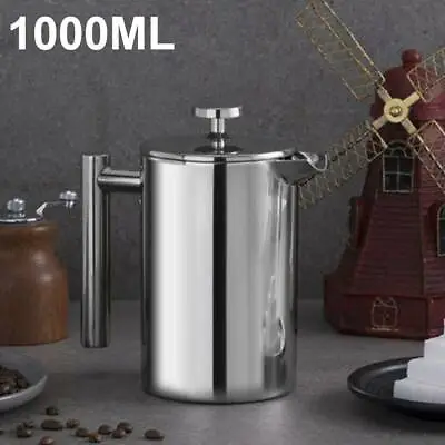£19.99 • Buy Stainless Steel Cafetiere French Press Filter Tea Coffee Plunger 350/800/1000ml