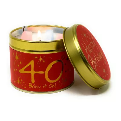 Lily Flame Happy Birthday 40 Tin Candle • £10.73