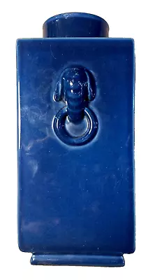 Chinese Antique Blue Glazed Cong Form Elephane-handled Vase Qing • $1163.17