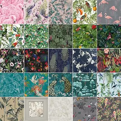£16.85 • Buy Exotic & Tropical Birds Wallpaper - Flamingo Peacock Parrot Nature Forest Jungle