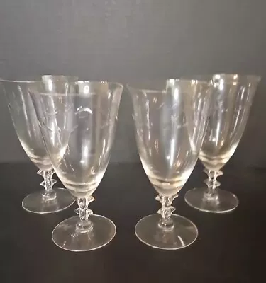 Set Of 4 Vintage Tiffan Franciscan Gaiety Crystal Iced Tea / Water Glasses MCM • $31.99