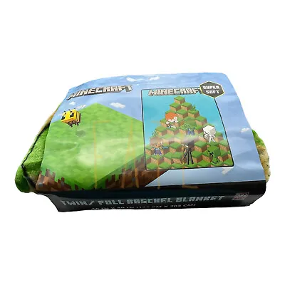 Minecraft Blocks  Twin /Full Size Super Soft Raschel Blanket 60  X 80  • $29.99
