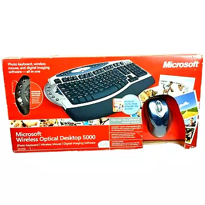 Microsoft Wireless Optical Desktop 5000 Comfort Keyboard Wireless Image Software • $79.99