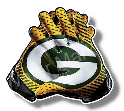 Green Bay Packers Gloves Vinyl Sticker Decal 12 Different Size Truck Windows NFL • $3