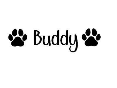 Personalised Pet Name Vinyl Decal Sticker Dog Puppy Cage Crate Bowl Toy Box • £1.59