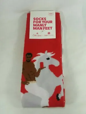 Old Spice Mens Socks For Your Manly Feet Foot Cardigan Red Christmas NEW NWT • $11.95