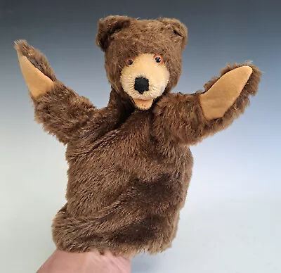 Vintage Steiff Brown Bear Hand Puppet Mohair Wool Cardboard Finger Sheath RARE • $38